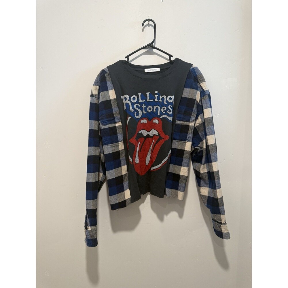 Reworked Upcycle Grunge Oversize  Rolling Stones Top L/XL
